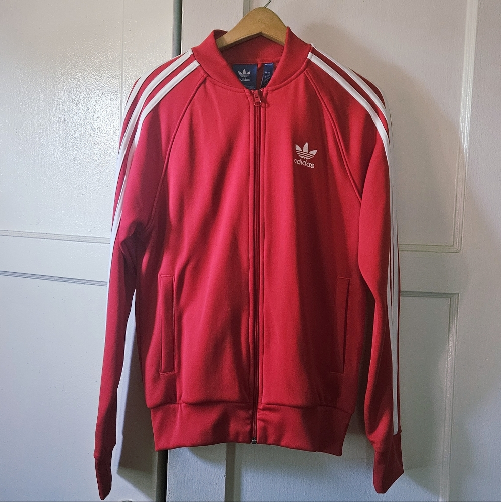 Adidas Classic Red Zip-Up Jacket